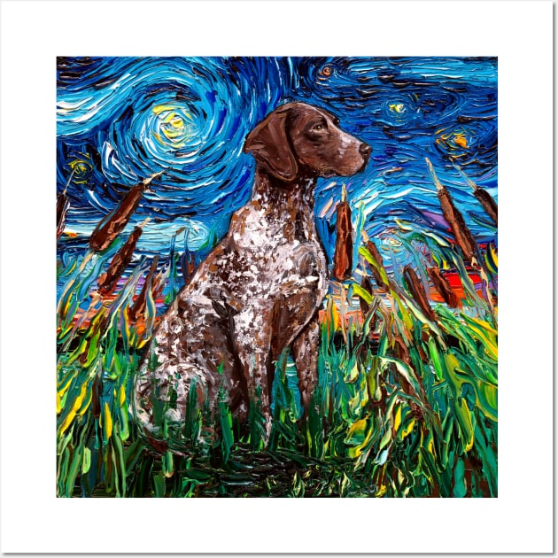 German Shorthair Pointer Night Wall Art by sagittariusgallery